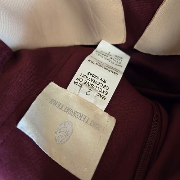 Anthropologie BHLDN Delilah Dress Watters & Watters Gown Bordeaux Red 2 NWT - Picture 5 of 9